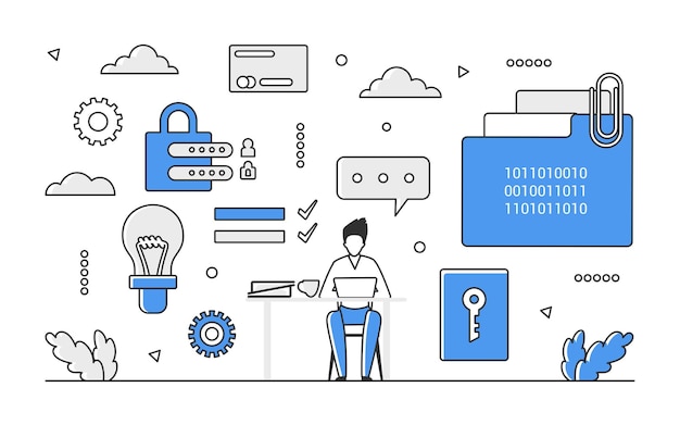 Vector sistema de seguridad digital en línea