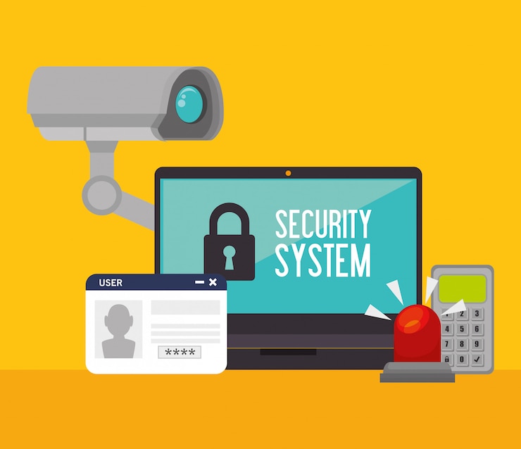 Vector sistema de seguridad de vigilancia.