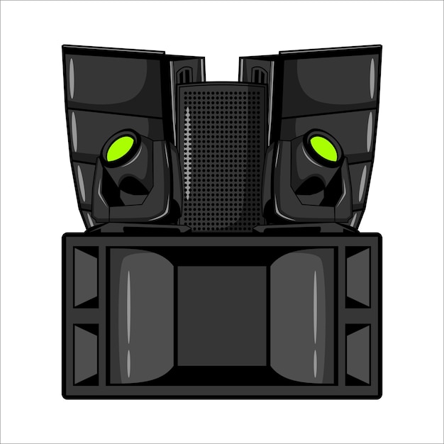 Sistema de sonido de altavoces y vector de iluminación