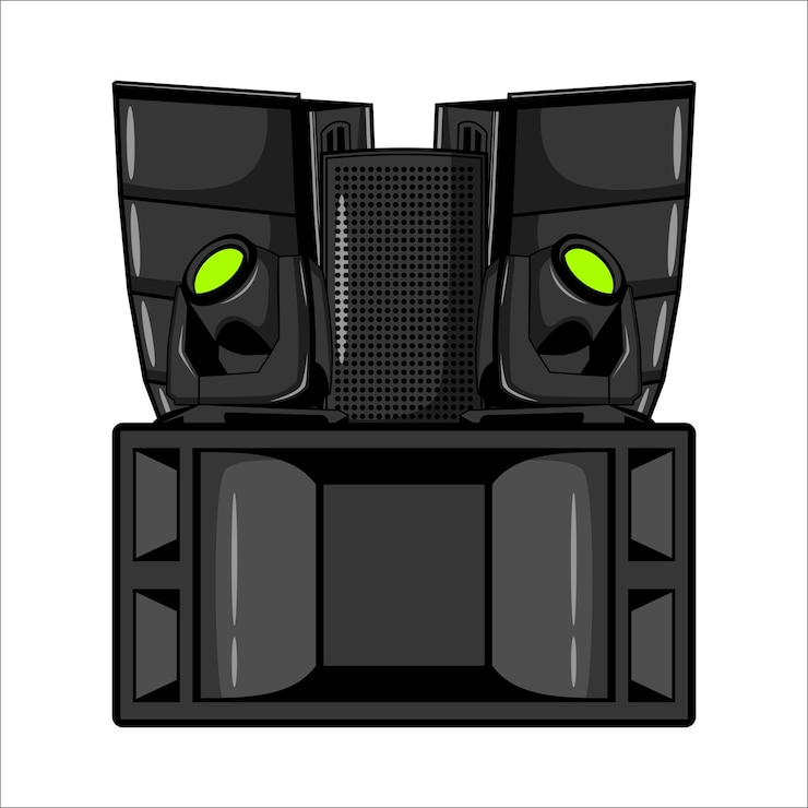 Sistema de sonido de altavoces y vector de iluminación