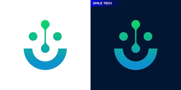 Sistema de tecnología de logotipo de Smile Tech plantilla de diseño de símbolos de íconos EPS 10