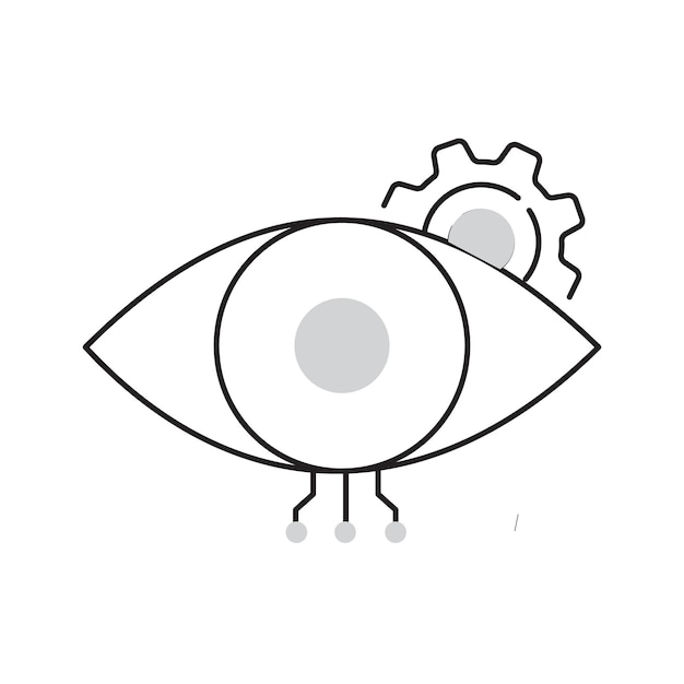 Sistema de visión por computadora de IA Diseño de íconos Eye Vcetor