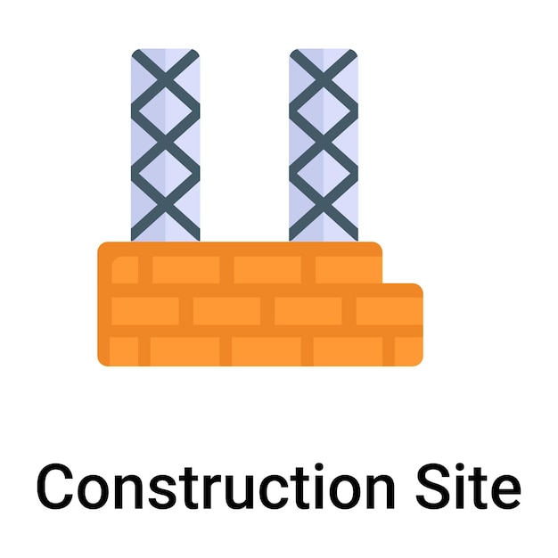 sitio de construcción diseño vectorial de línea azul
