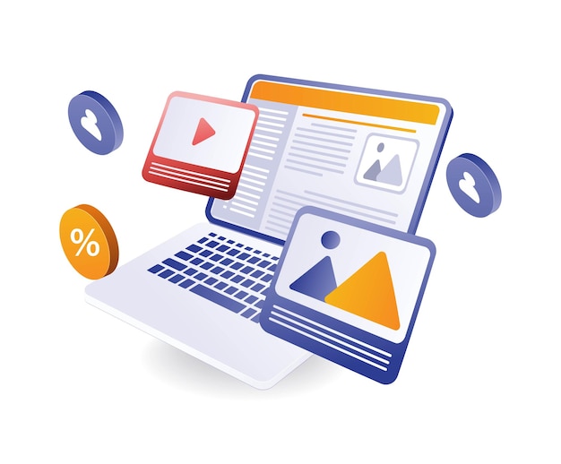 Sitio web de aplicaciones informáticas de creador de contenido