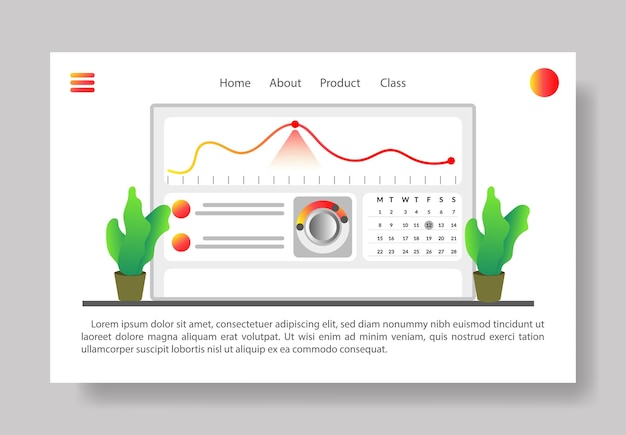 sitio web banner análisis servidor datos finanzas gestión crecimiento desarrollo vector diagrama concepto