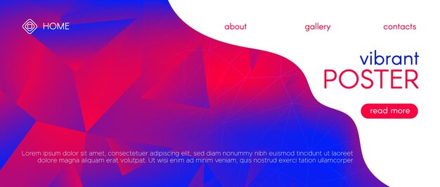 Sitio web banner plantilla degradado triángulos abstracto geométrico