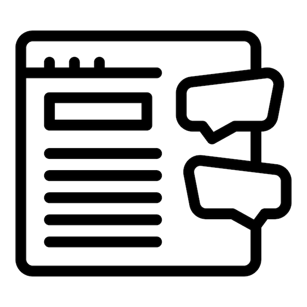 Sitio web de chat, mensajería en línea y icono de comunicación