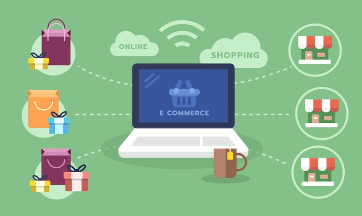 Vector sitio web de comercio electrónico