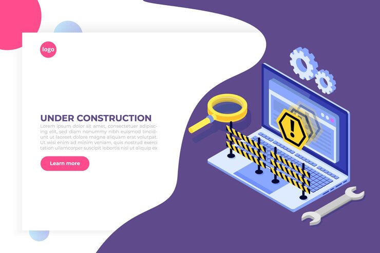 Vector sitio web en desarrollo, sitio web en construcción
