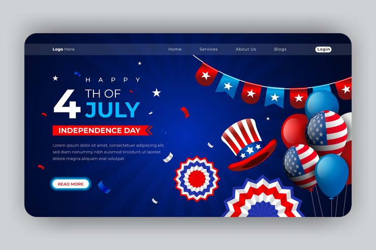 Vector un sitio web para los estados unidos de américa