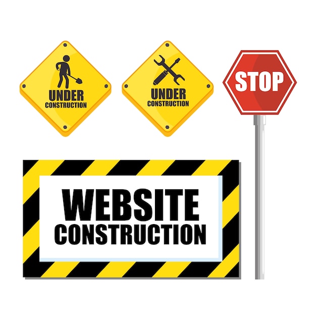 Sitio web bajo fondo de construcción