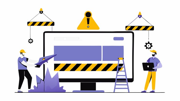 Vector sitio web profesional en construcción página con diseño vibrante