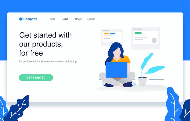 un sitio web que dice comenzar con productos en él