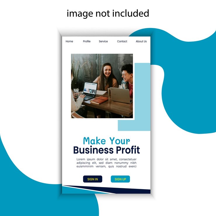 Vector un sitio web que dice foto de una mujer en una foto