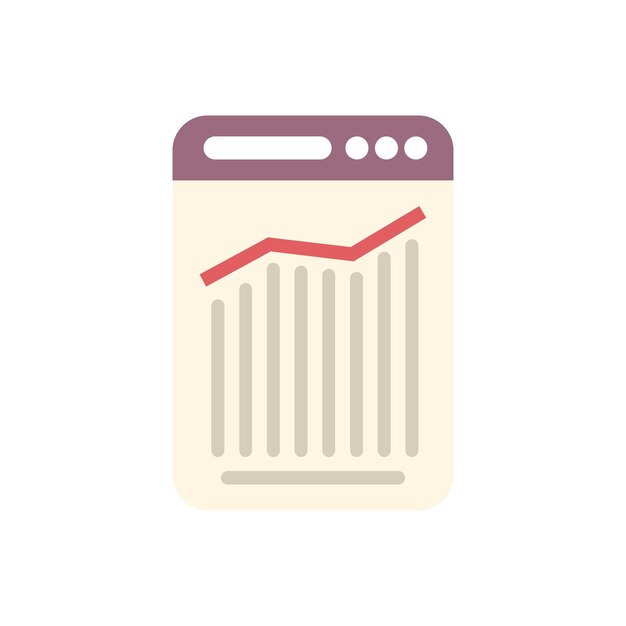 Sitio web que muestra estadísticas en crecimiento con gráfico de línea de tendencia ascendente