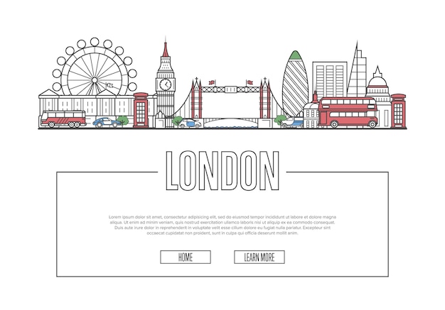 Sitio web de Travel London en estilo lineal
