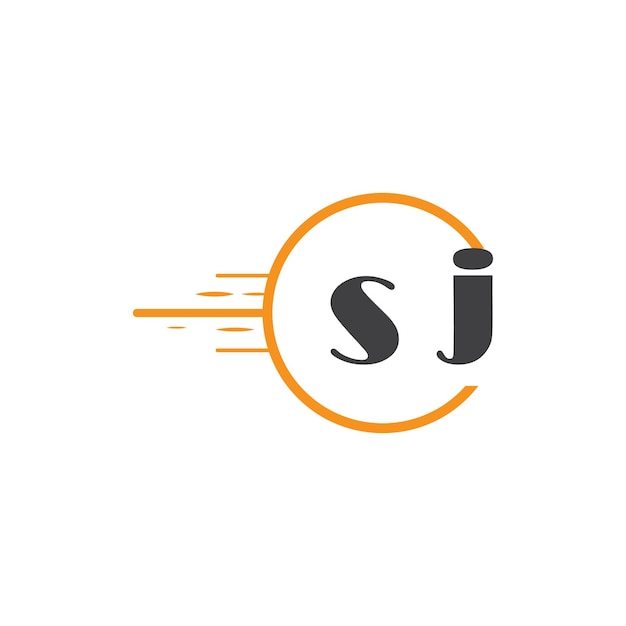SJ logotipo inicial de monograma con diseño de estilo de círculo