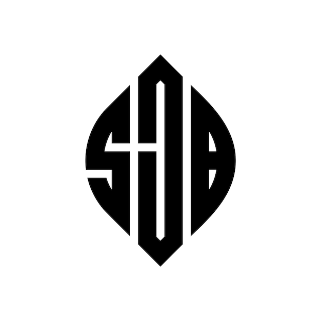 SJB diseño de logotipo de letras circulares con forma de círculo y elipse SJB letras elípticas con estilo tipográfico Las tres iniciales forman un logotipo de círculo SJB emblema de círculo Monograma abstracto letra marca vector