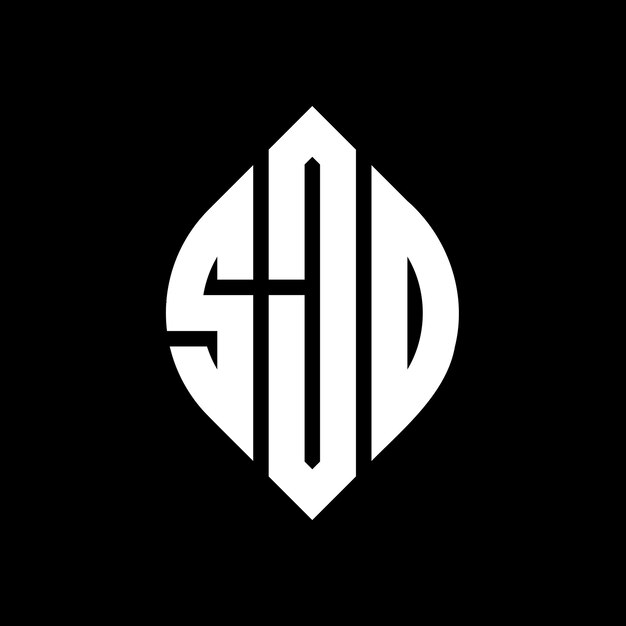 SJO diseño de logotipo de letra de círculo con forma de círculo y elipse SJO letras de elipse con estilo tipográfico Las tres iniciales forman un logotipo de círculo SJO círculo emblema monograma abstracto letra marca vector