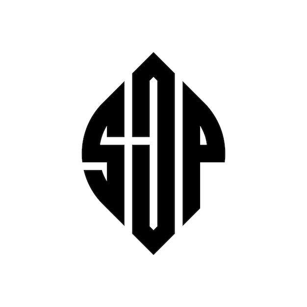 SJP diseño de logotipo de letra de círculo con forma de círculo y elipse SJP letras de elipse con estilo tipográfico Las tres iniciales forman un logotipo de círculo SJP Emblema de círculo Abstracto Monograma Carta Marca Vector
