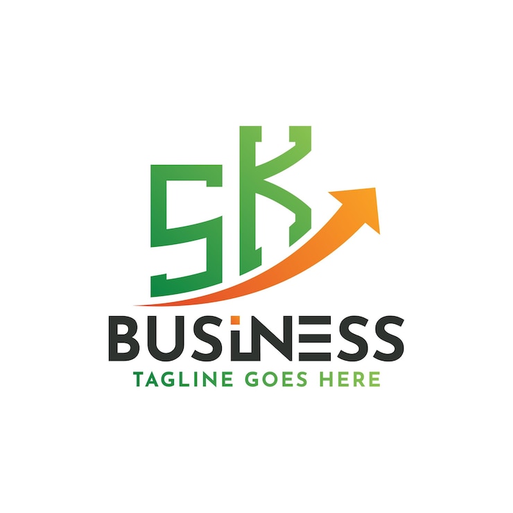 Vector sk logo finanzas carta sk logo éxito empresarial sk flecha de crecimiento diseño del logotipo éxito financiero
