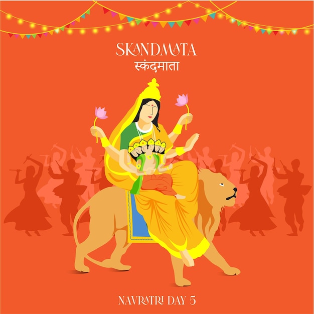 Vector skandmata navratri diosa garba