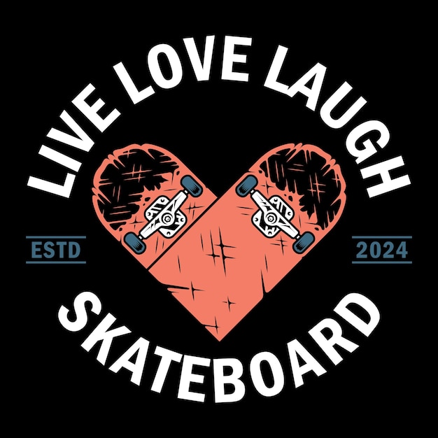 Skateboard de ilustración vectorial para camisetas, pegatinas y otros productos similares