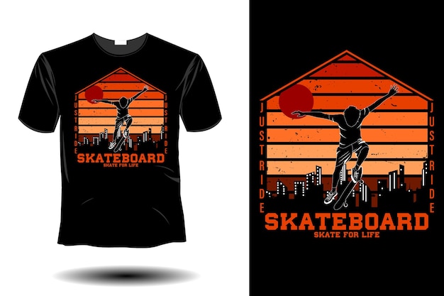 Skateboard skate for life diseño retro vintage