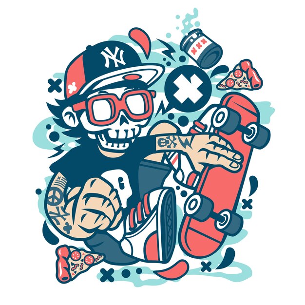 Skateboard Skull