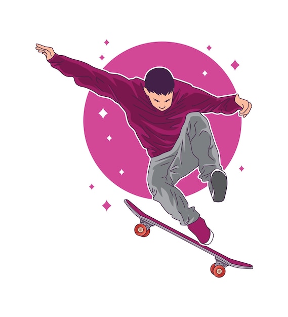 skater en diseño de personajes de acción