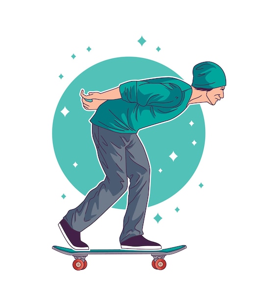 Skater en diseño de personajes de acción