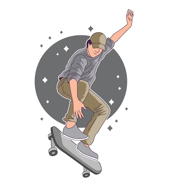 skater en diseño de personajes de acción