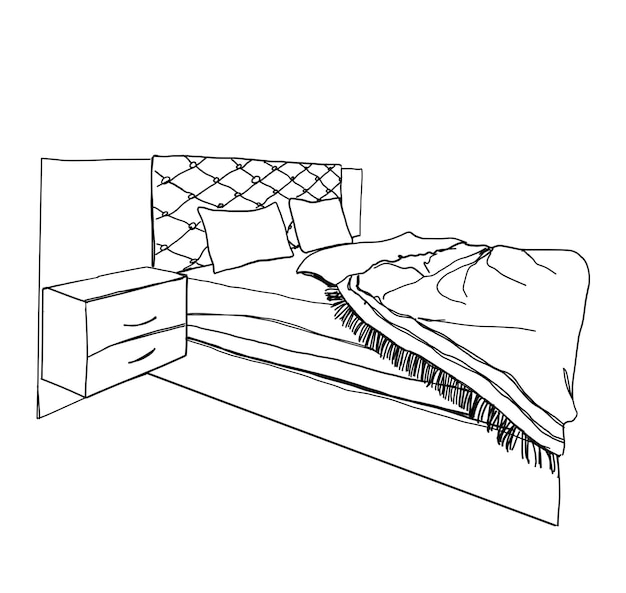 Sketch dormitorio Muebles dibujados a mano Relax