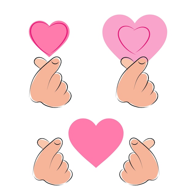 Sketch mini corazón Icono de mano haciendo pequeño corazón Te amo