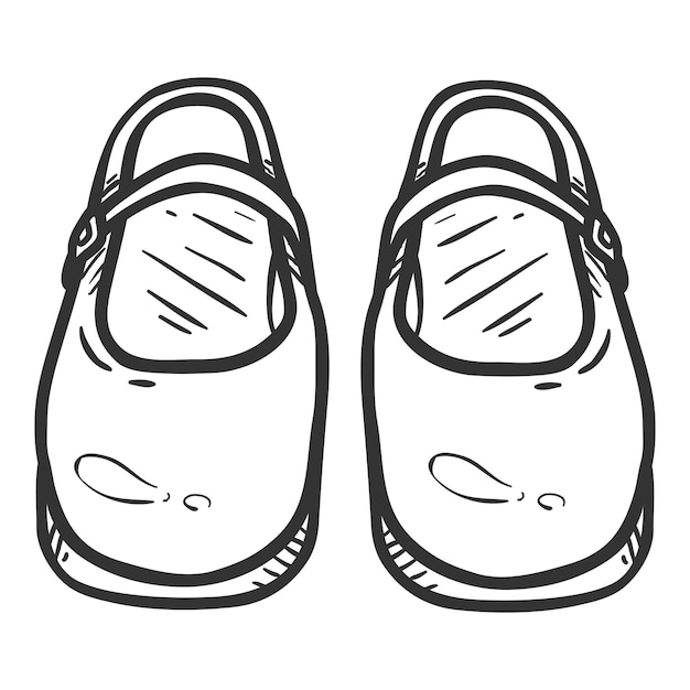 Vector sketch vintage mujer zapatos con broche