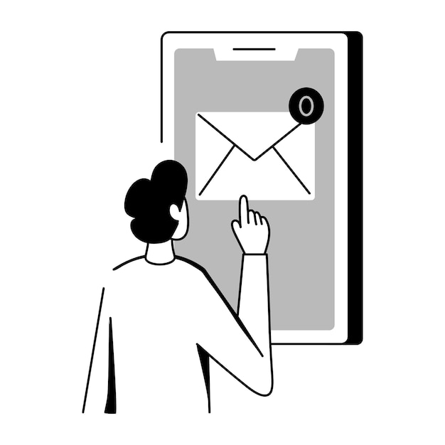 A sketchy style illustration representing no message
