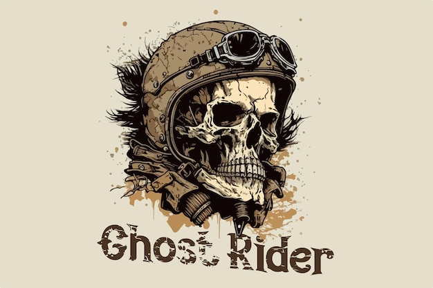 Vector skull biker vector ilustración para camiseta