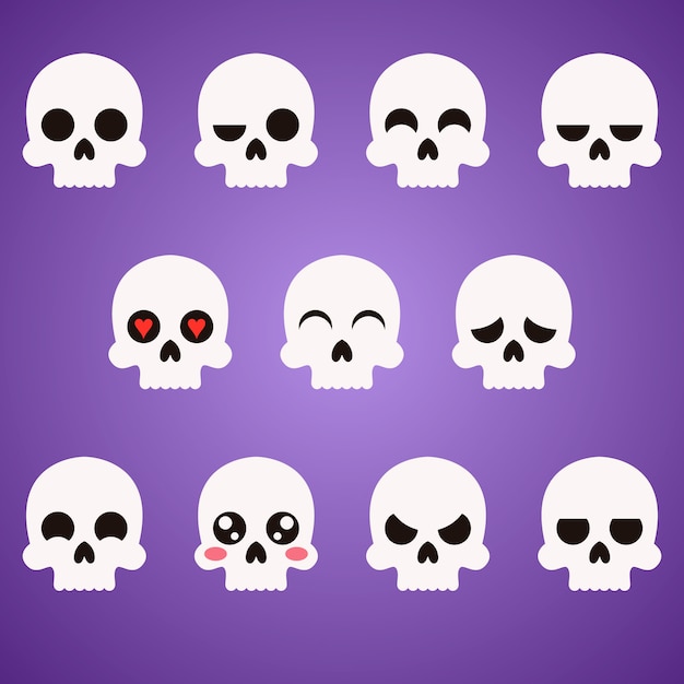 Skull flat emoji