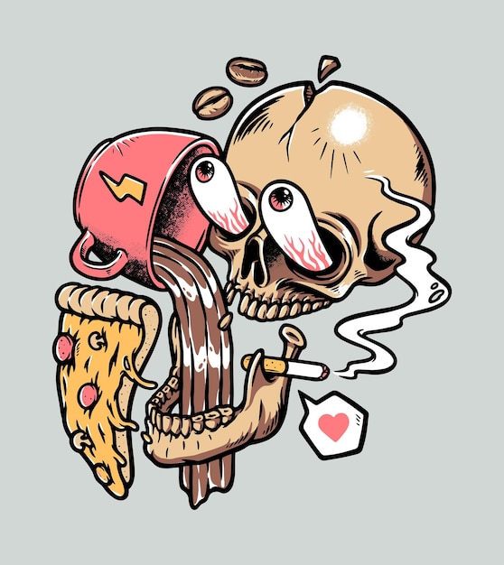 A Skull le gusta mucho tomar café.