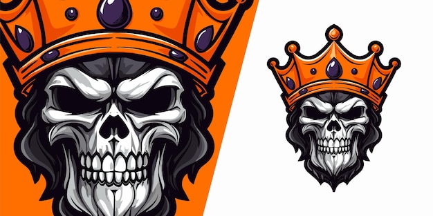 Skull King con Crown Sports y el logotipo de eSports Mascota para los equipos ganadores de juegos