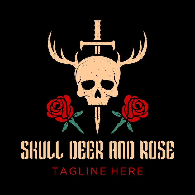 Skull Rose Logo Designs Deer Skull Logo Skull Swords Logo