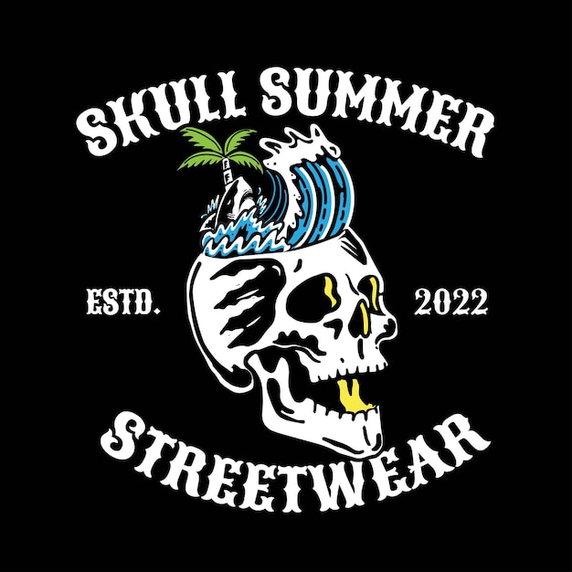 Skull Sea Summer Street Wear Estilo de diseño