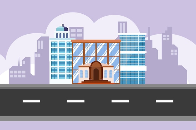 Sky Building Concept Colored flat vector illustration isolated