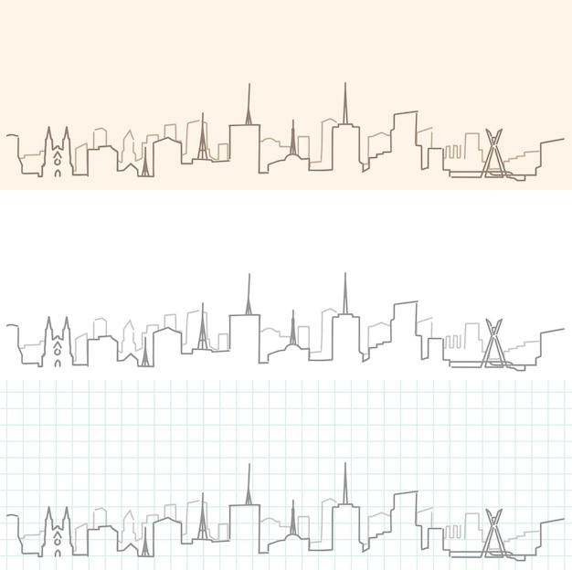 Skyline dibujado a mano de Sao Paulo