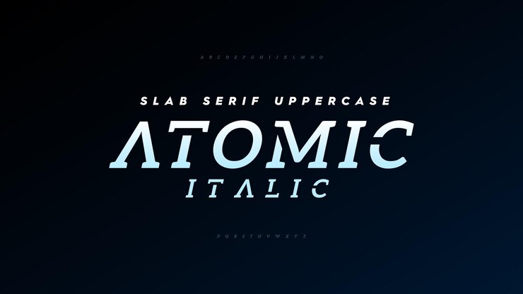 Vector slab serif tipografía en cursiva fuente elegante conjunto de a a z alfabeto vectorial mayúscula