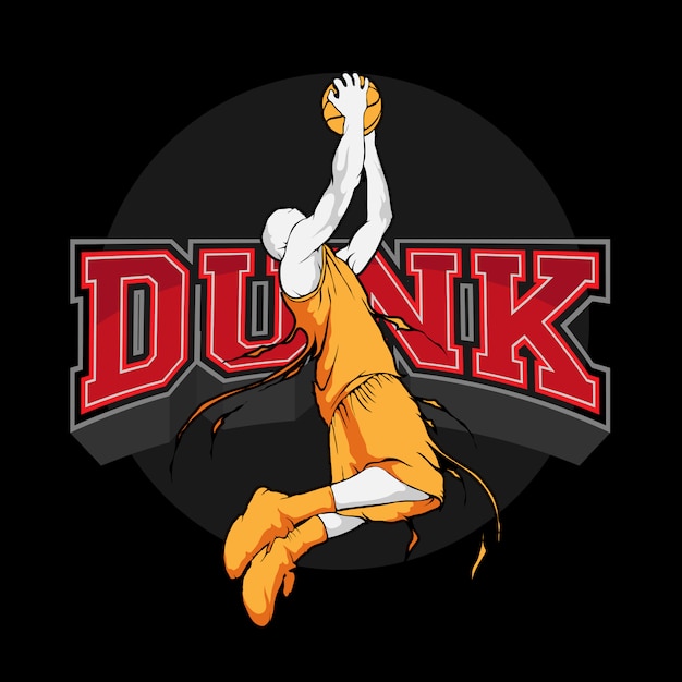 Slam dunk baloncesto sihouette