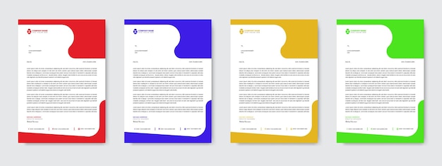 sleek minimal business set letterhead and vector template for corporate use