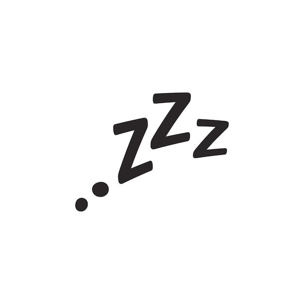 Vector sleepy zzz texto negro con fondo blanco
