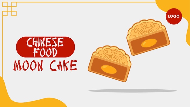 Slice Moon cake comida china ilustración