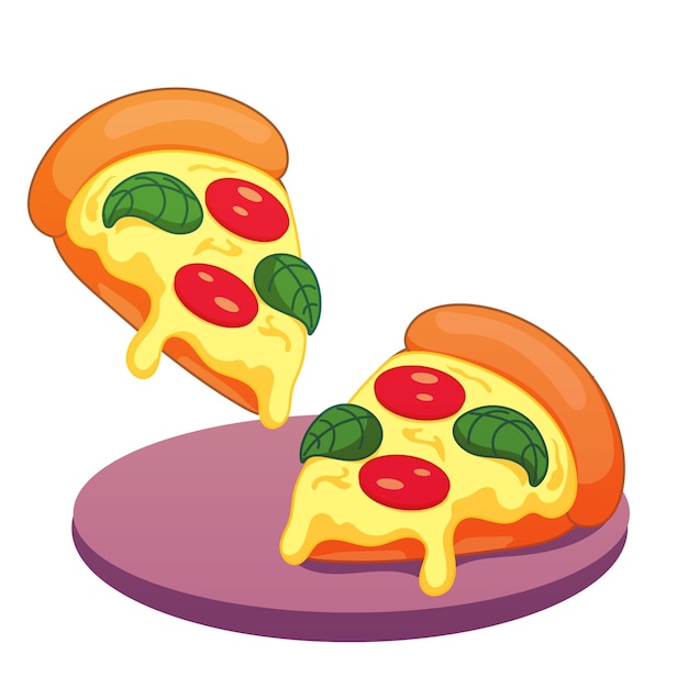 Vector slice de pizza es una ilustración vectorial muy linda.
